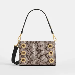 Hammitt Montana Clutch Small in Contrast Snake/Brushed Gold