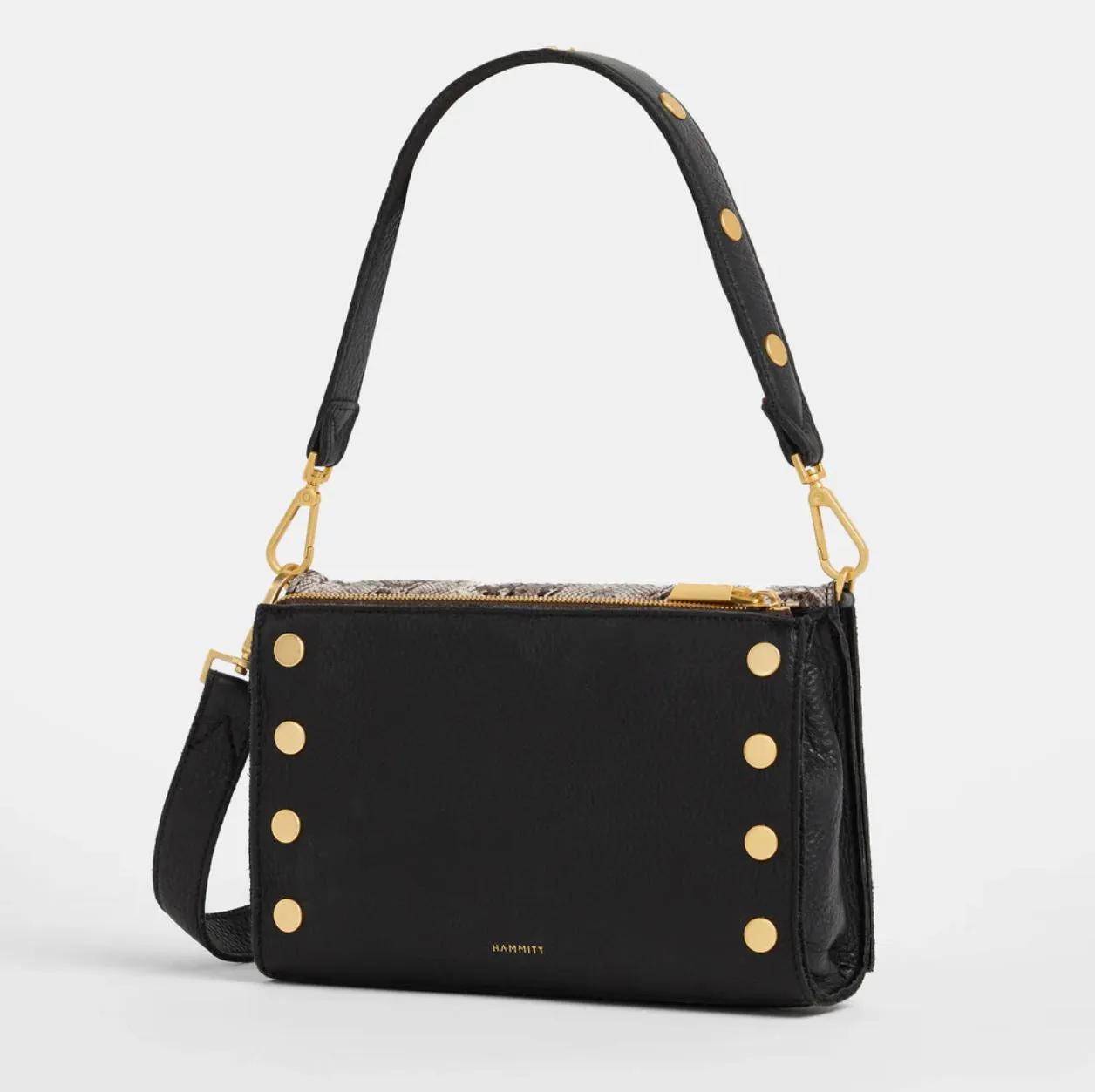 Hammitt Montana Clutch Small in Contrast Snake/Brushed Gold