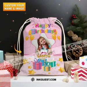 Happy Birthday Blink Star Personalized Christmas String Bag