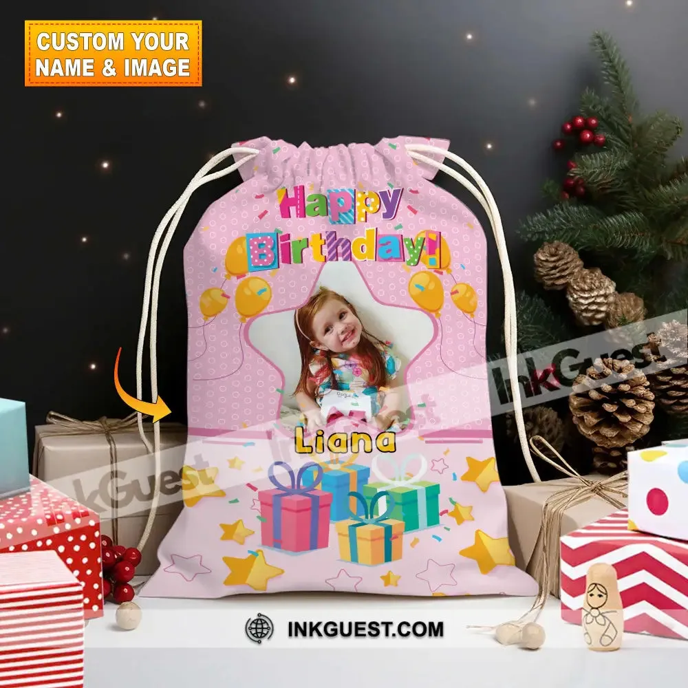 Happy Birthday Blink Star Personalized Christmas String Bag
