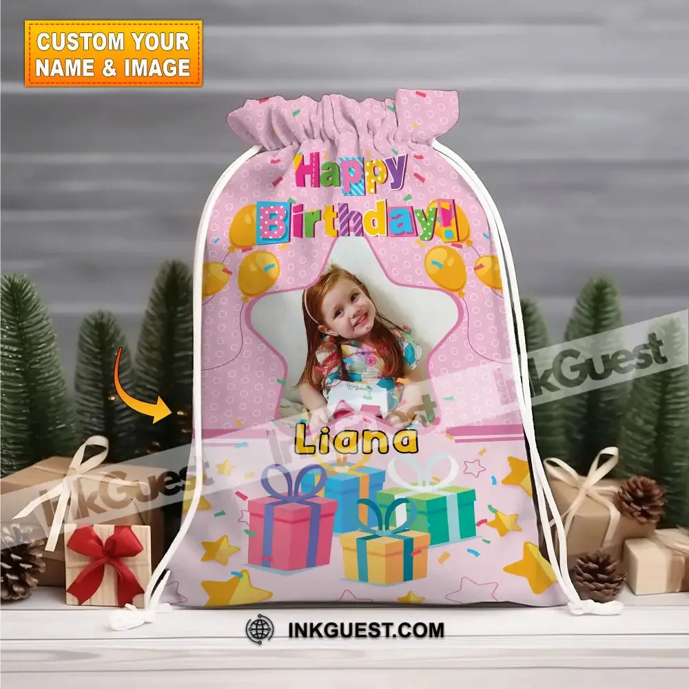 Happy Birthday Blink Star Personalized Christmas String Bag