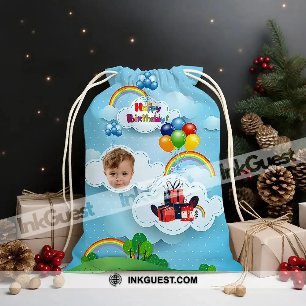 Happy Birthday Sky Bag Personalized Christmas String Bag