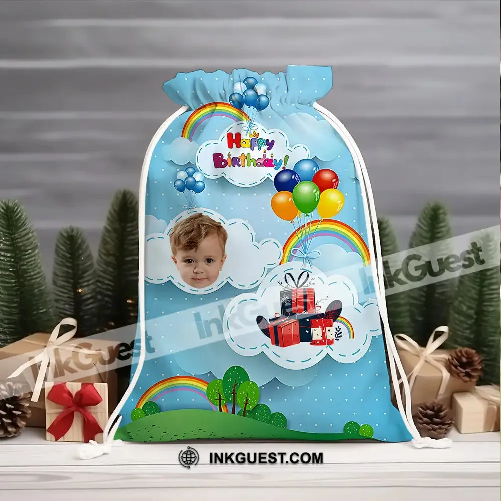 Happy Birthday Sky Bag Personalized Christmas String Bag