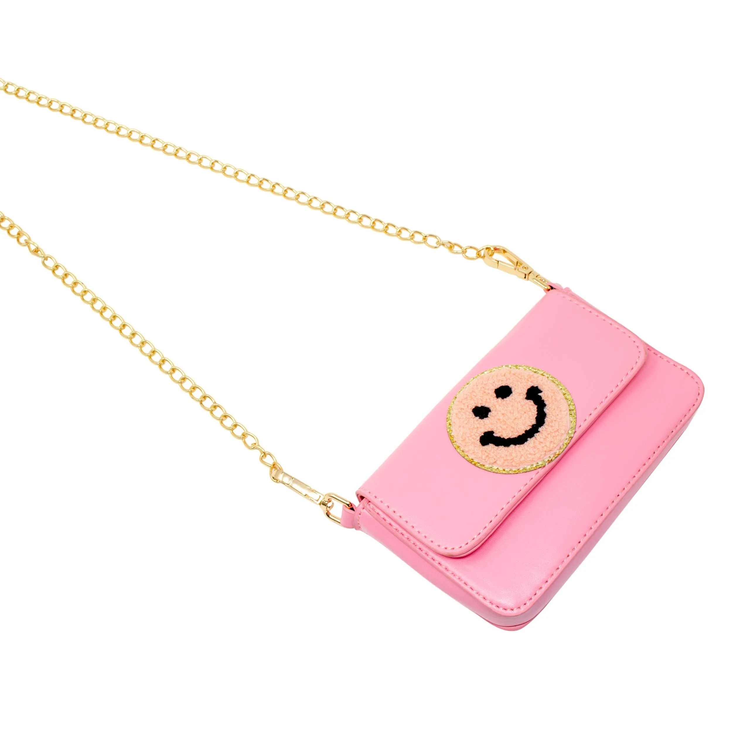 Happy Face Clutch Bag: Pink