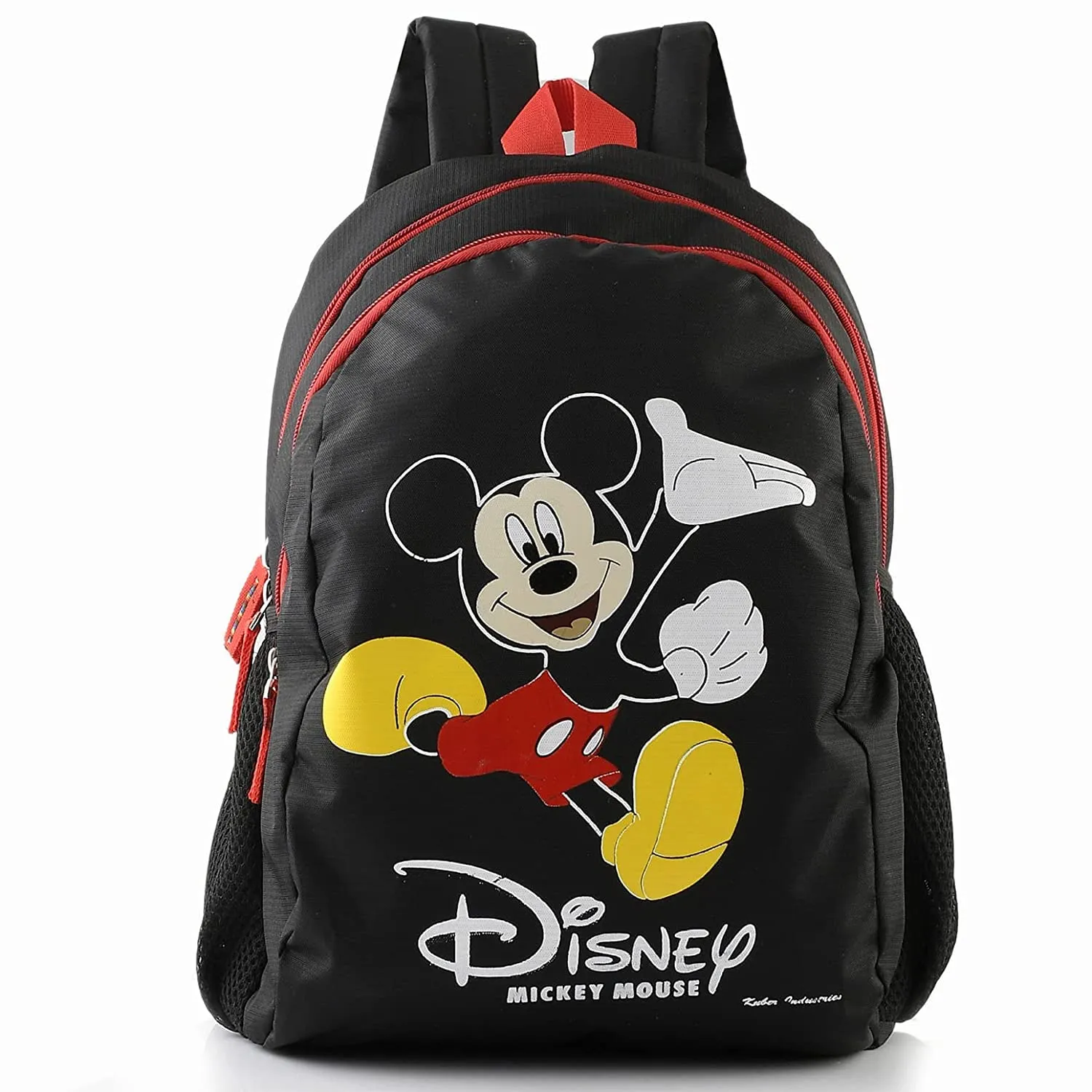 Heart Home Polyester Waterproof Disney Mickey Mouse Print Backpack|Sturdy School Bag For Kids,14 Inch (Black)