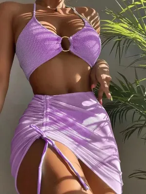 High Waist Bikini Women's 3-Piece Swimsuit