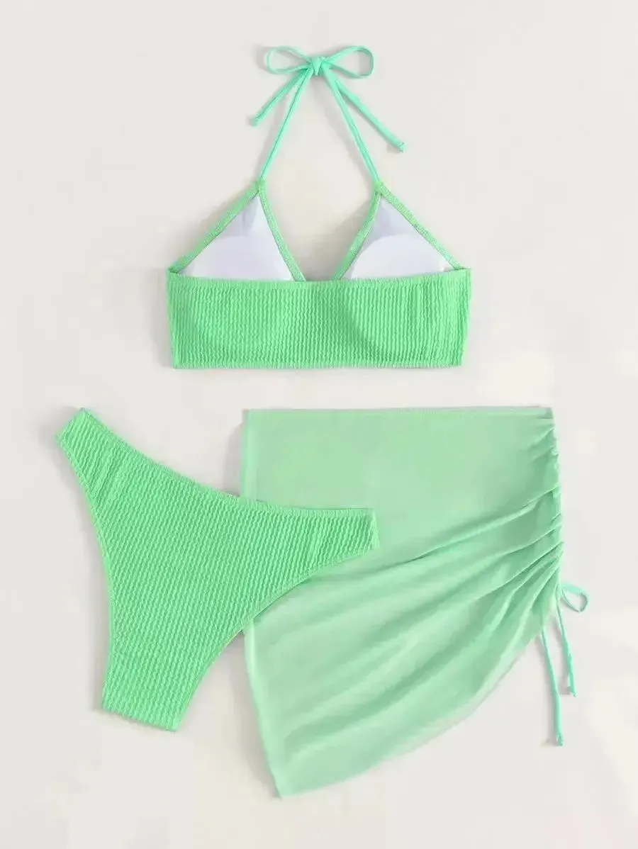 High Waist Bikini Women's 3-Piece Swimsuit