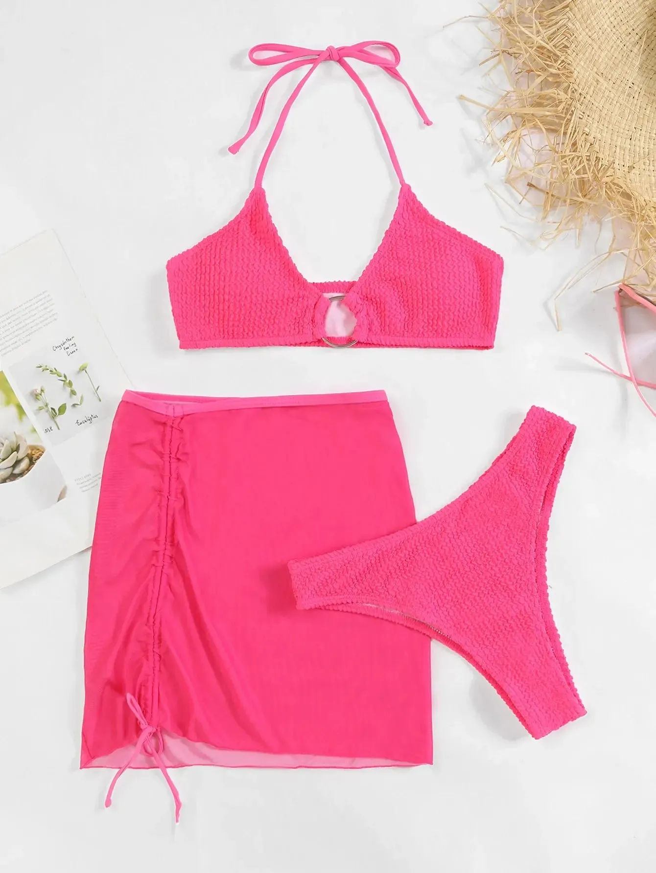 High Waist Bikini Women's 3-Piece Swimsuit