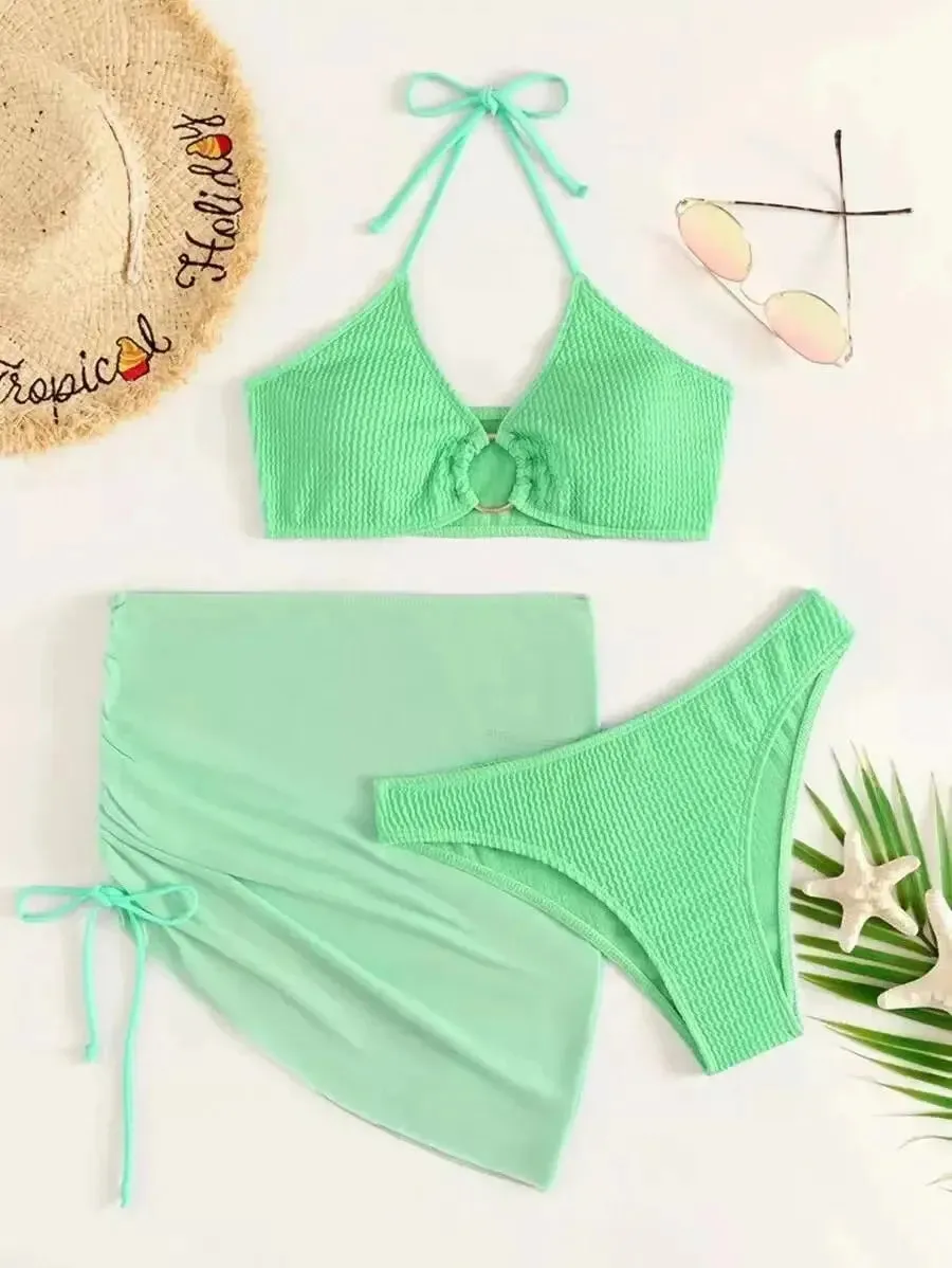 High Waist Bikini Women's 3-Piece Swimsuit