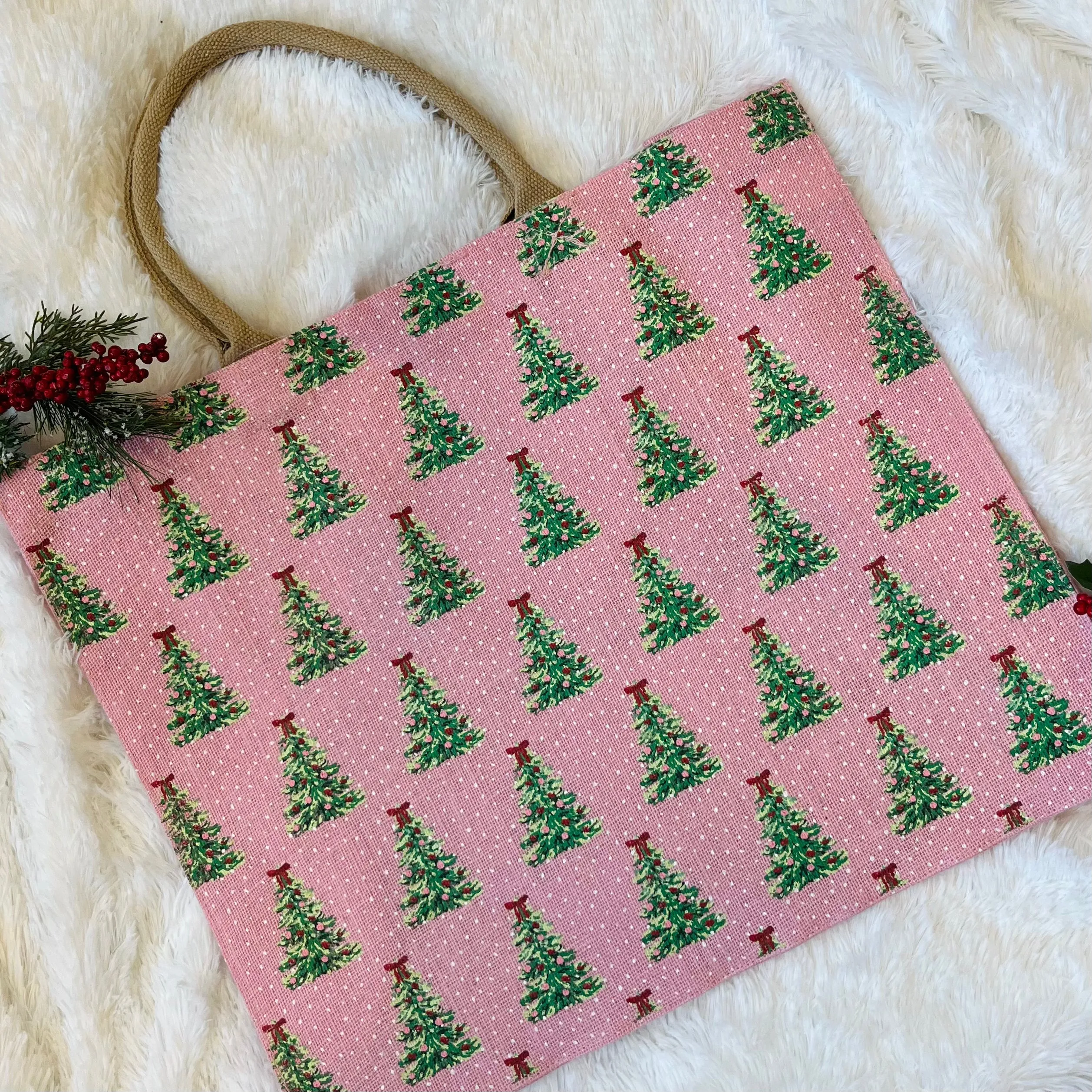 Holiday Season Printed Canvas Tote Bag