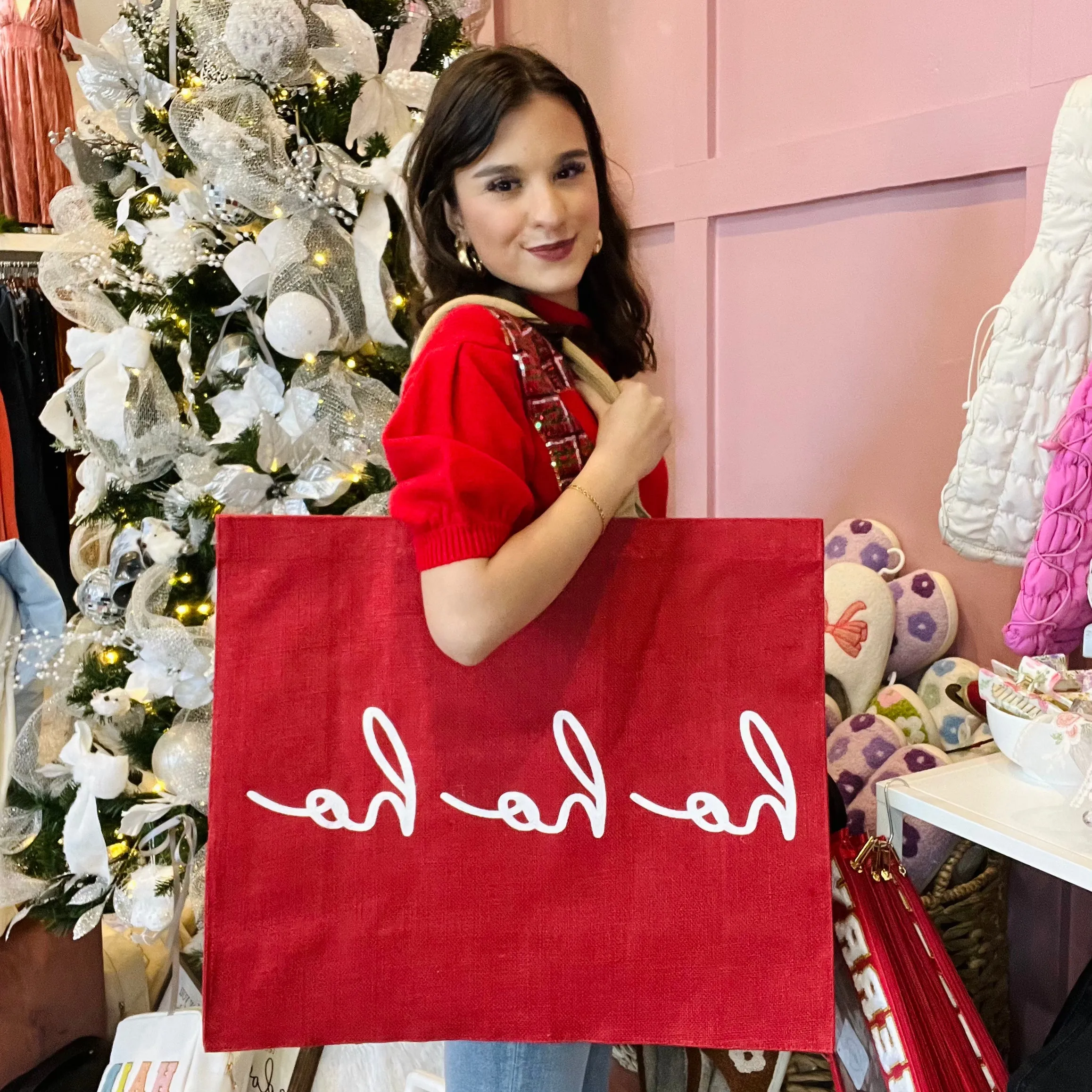 Holiday Season Printed Canvas Tote Bag