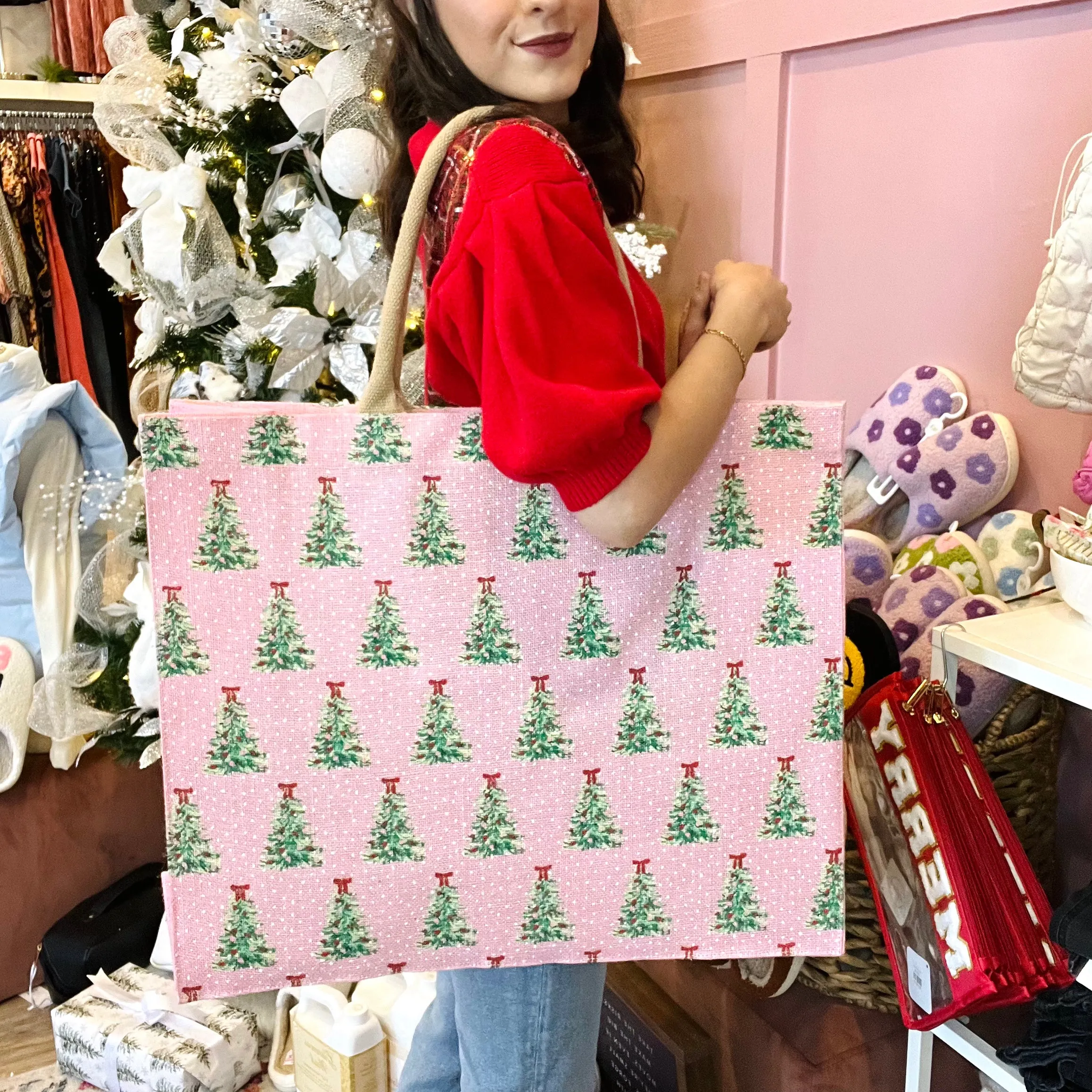 Holiday Season Printed Canvas Tote Bag