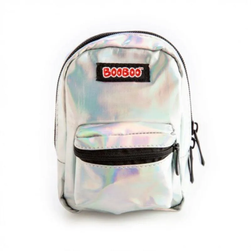Iridescent Silver BooBoo Mini Backpack - 11cm x 5cm x 15cm