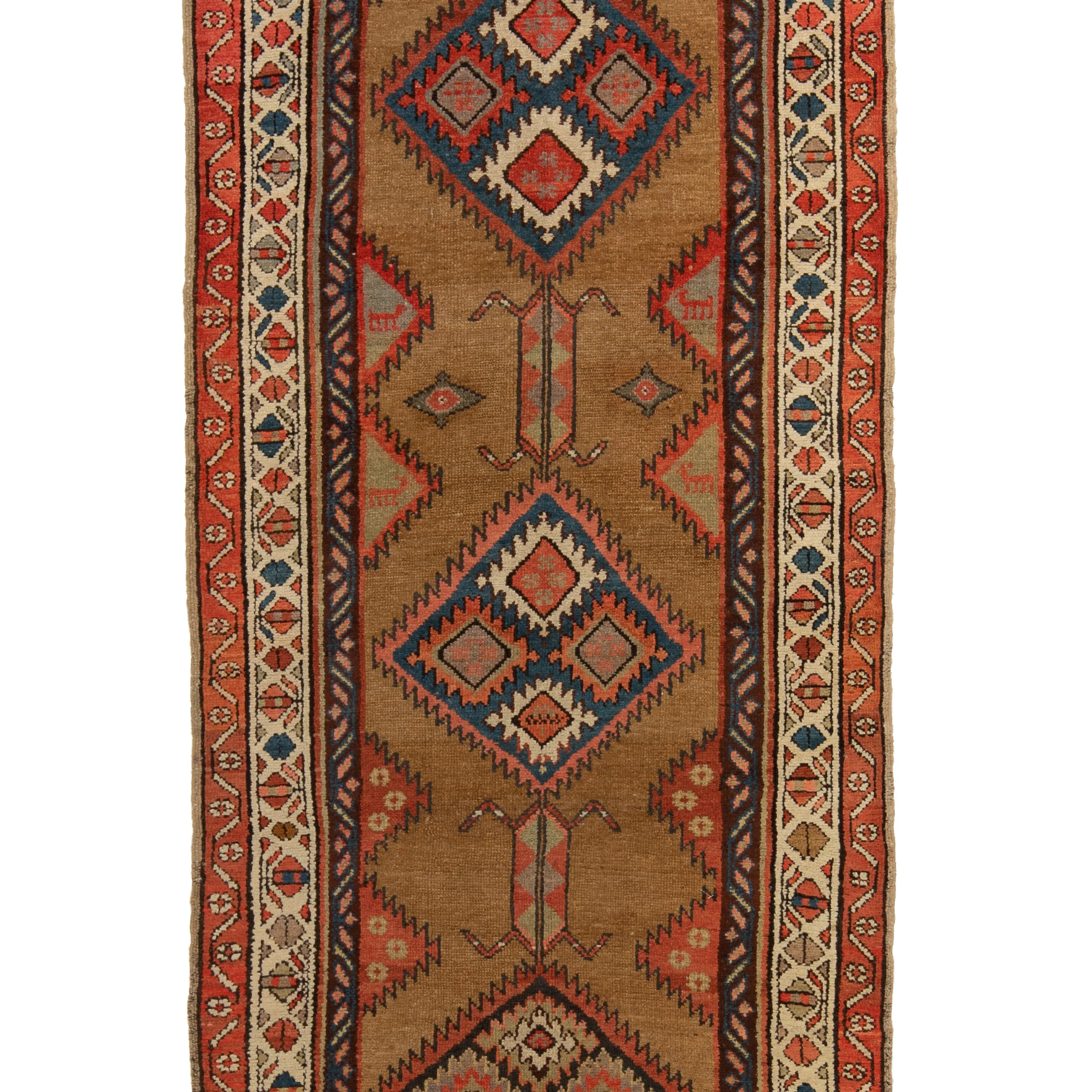 Ivory Antique Persian Sarab Runner - 3'5" x 10'3"