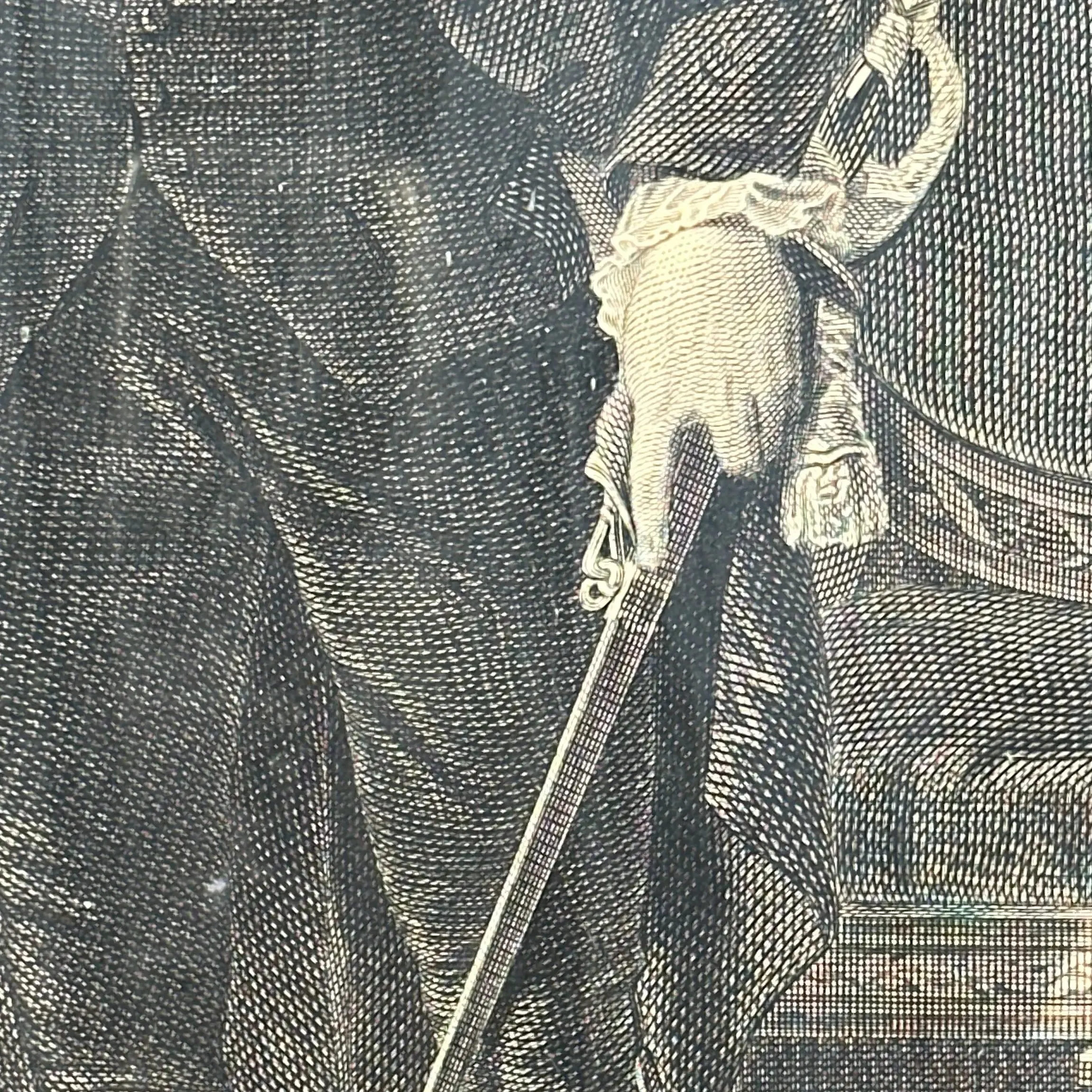 James Heath engraving of the George Washington Lansdowne Portrait — In an antique gold frame