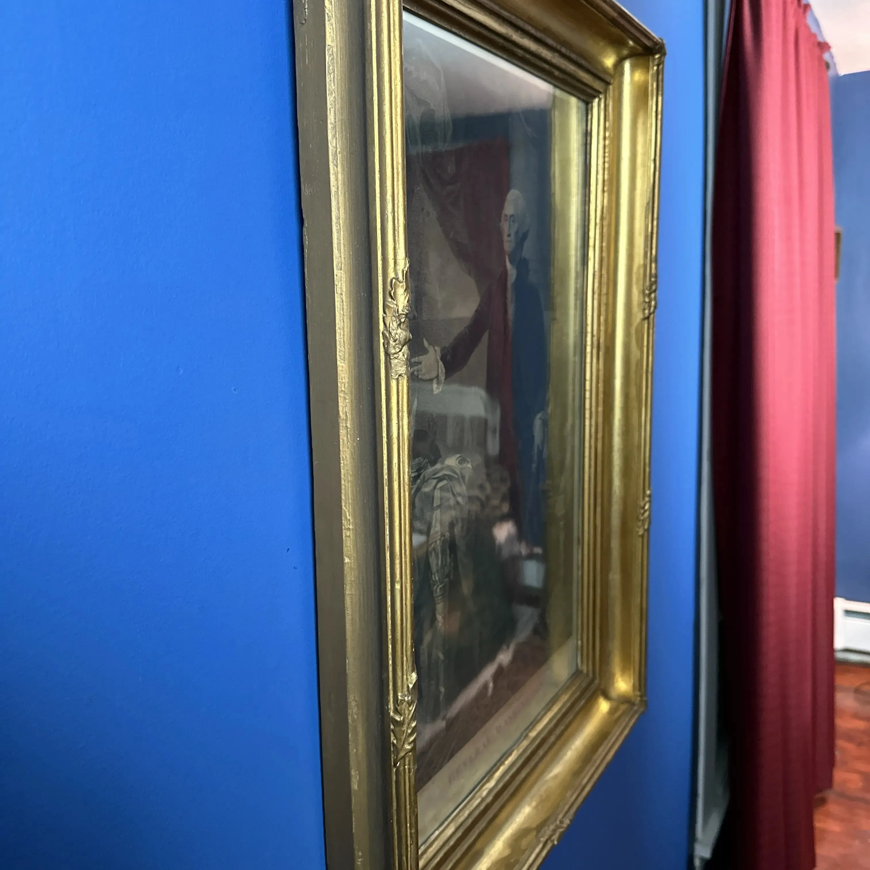 James Heath engraving of the George Washington Lansdowne Portrait — In an antique gold frame
