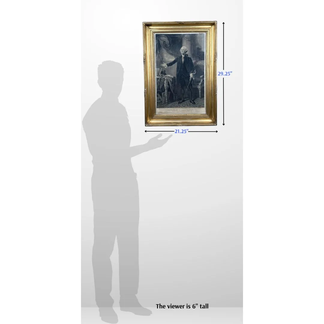 James Heath engraving of the George Washington Lansdowne Portrait — In an antique gold frame