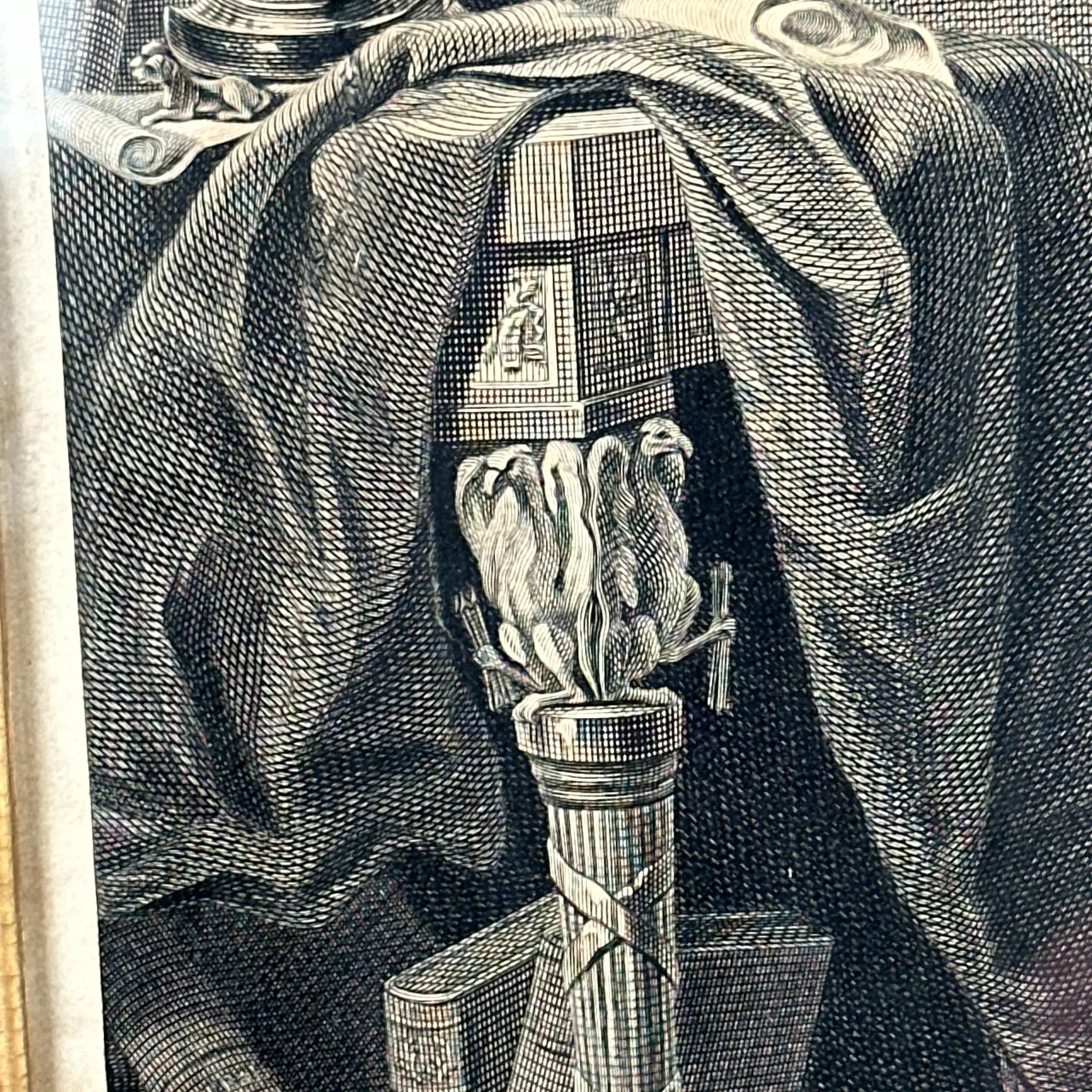 James Heath engraving of the George Washington Lansdowne Portrait — In an antique gold frame