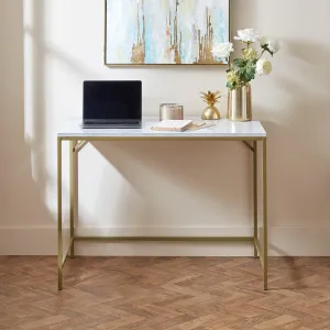 Jay Desk - Marble Effect & Gold