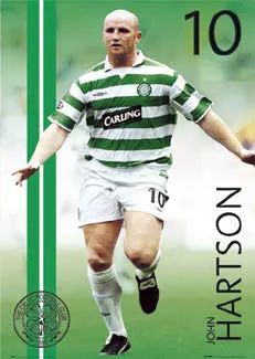 John Hartson "Action" Glasgow Celtic FC Poster - GB 2004