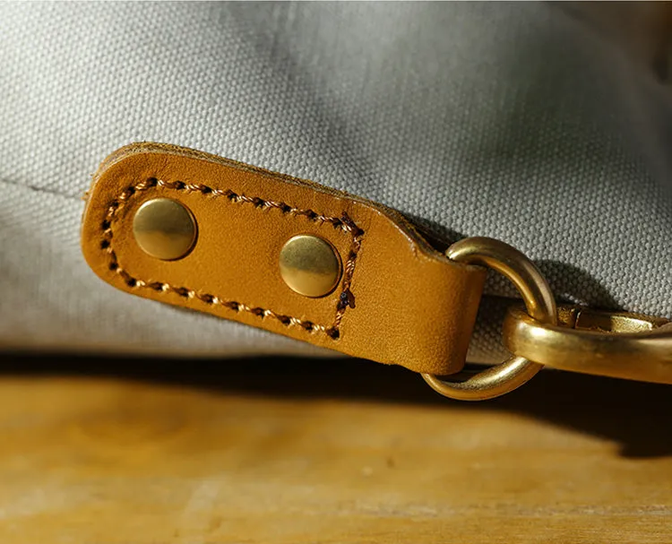 Khaki Womens Leather Canvas Shoulder Bags For Ladies Side Purse