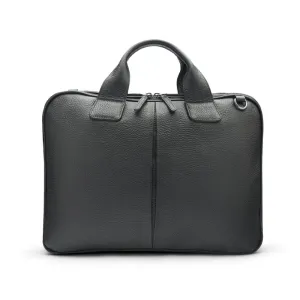 Kingston Leather 13" Laptop Briefcase - Black With Gunmetal