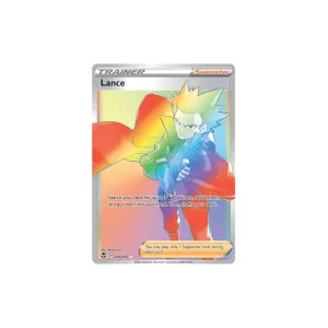 Lance Rainbow Hyper Rare 206/195 Silver Tempest NM Pokemon Card