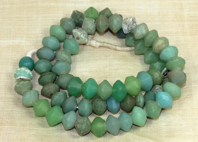 Large Seafoam Green Vaseline Beads from the 1800s