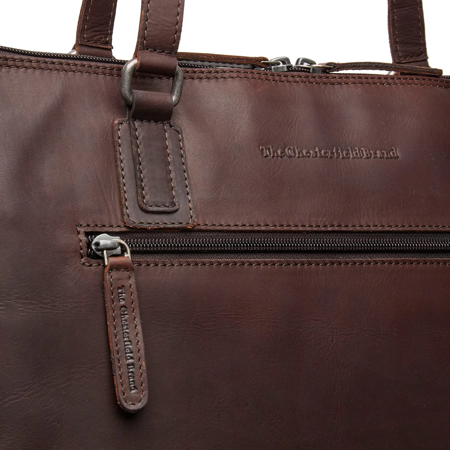Leather Shoulder Bag Brown Lugano