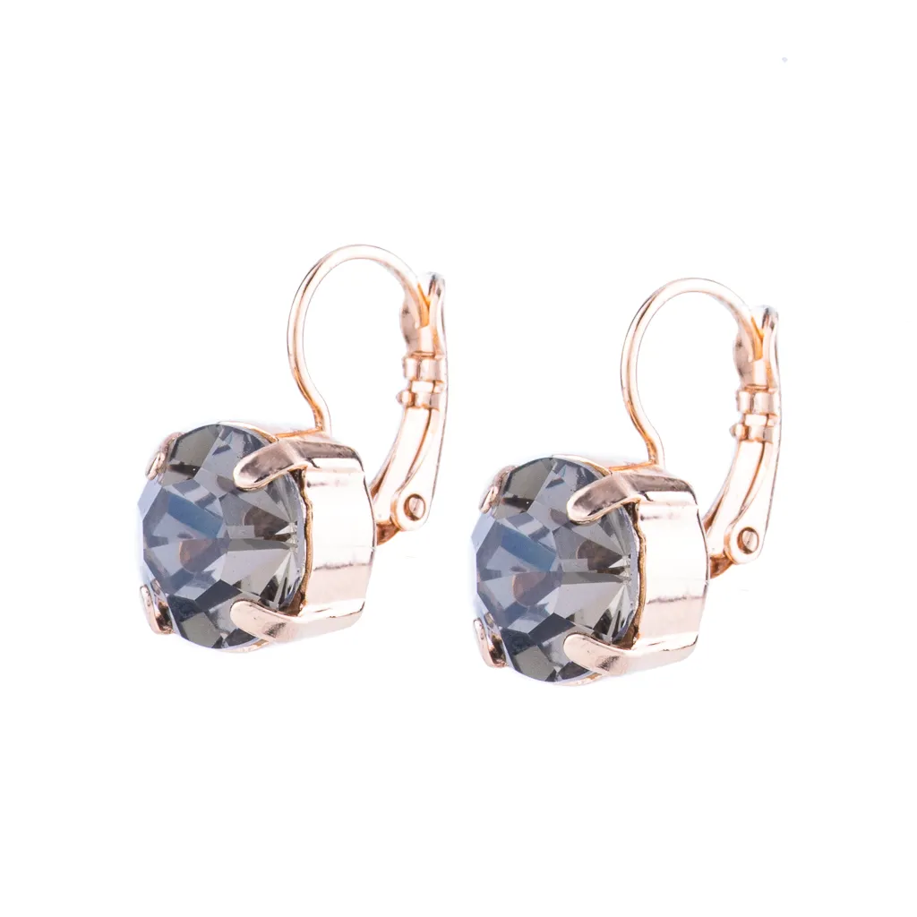 Lovable Everyday Round Leverback Earrings in Black Diamond *Custom*