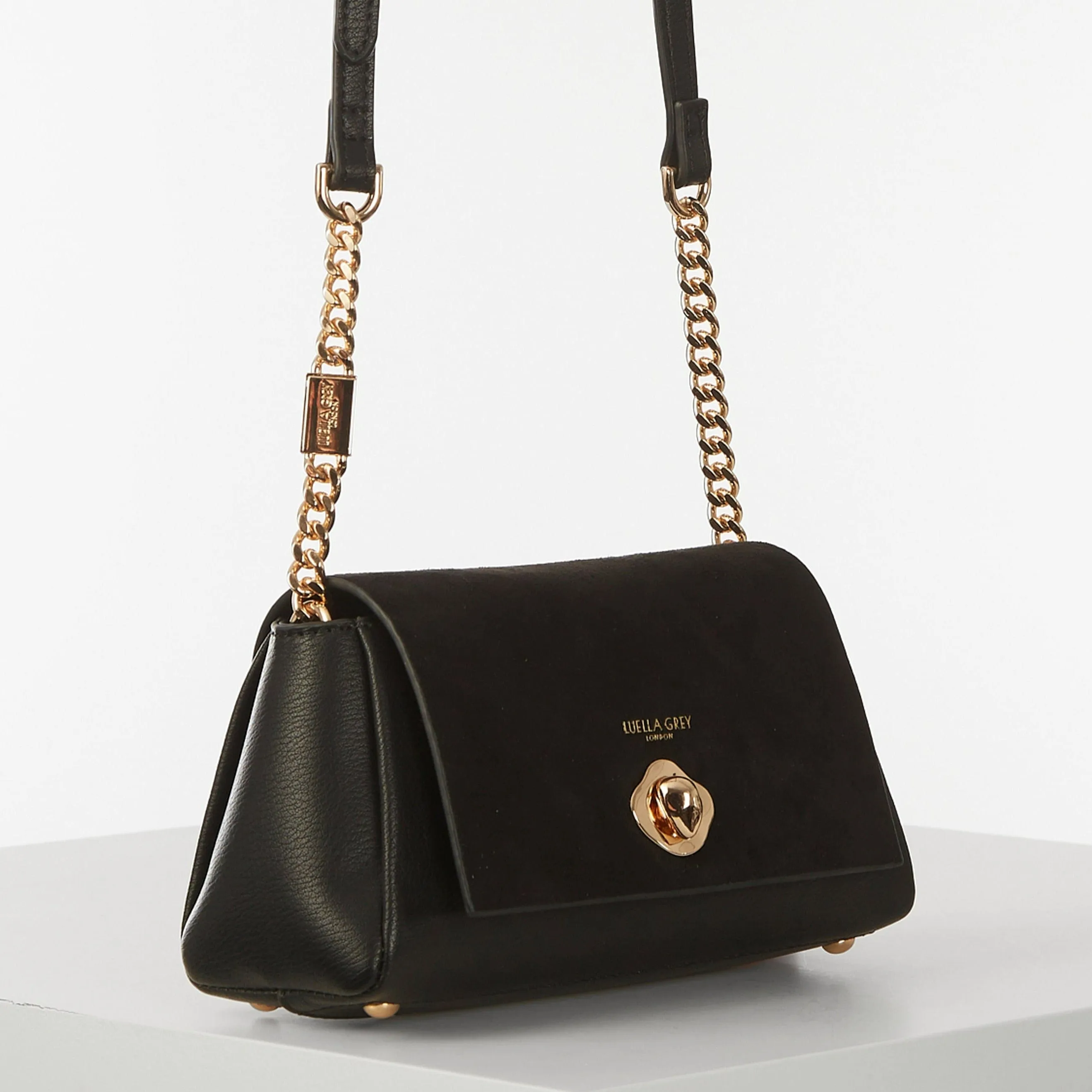 Luella Grey Delilah Black Turnlock Evening Bag