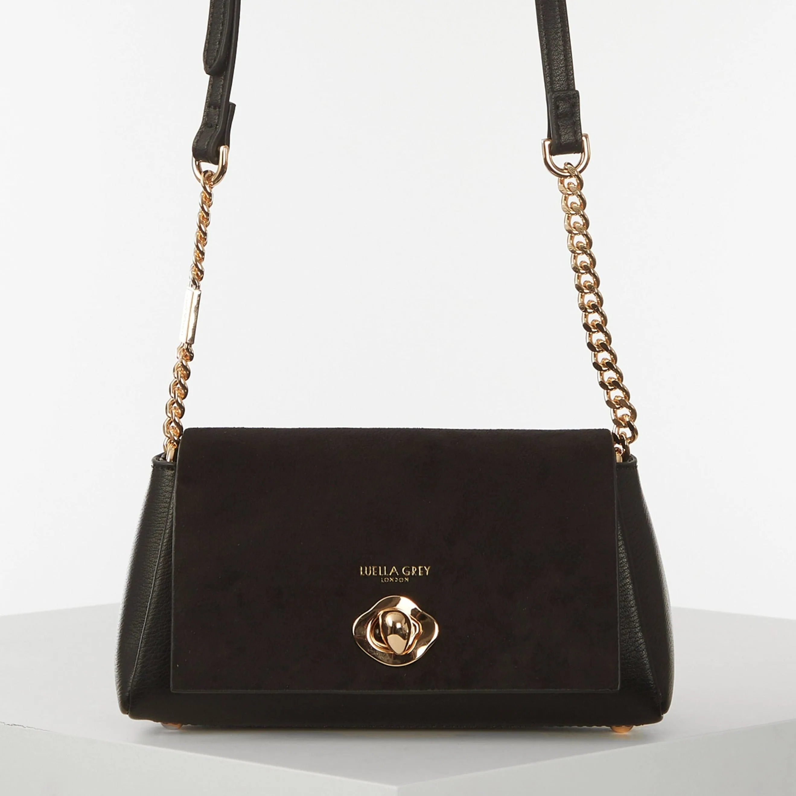 Luella Grey Delilah Black Turnlock Evening Bag