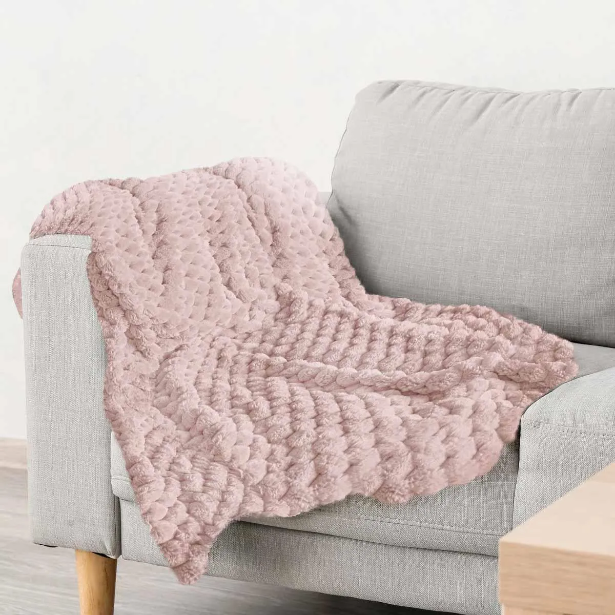 Lush Luxurious Fluffy Faux Rabbit Fur Throw Blanket