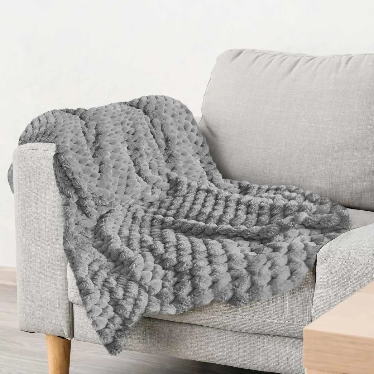 Lush Luxurious Fluffy Faux Rabbit Fur Throw Blanket