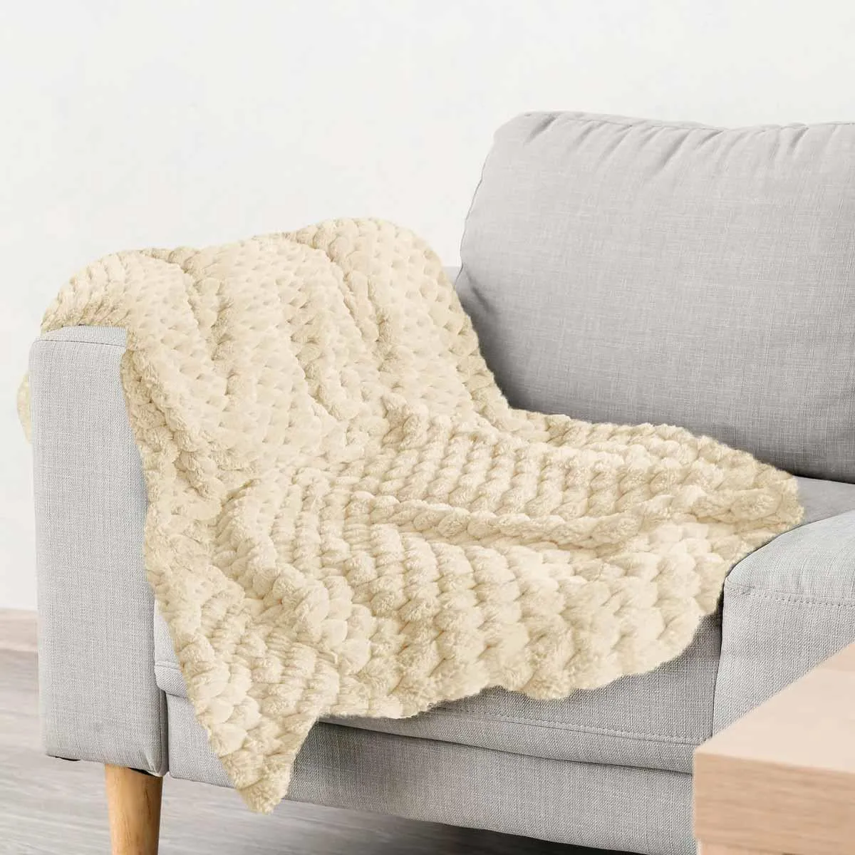 Lush Luxurious Fluffy Faux Rabbit Fur Throw Blanket