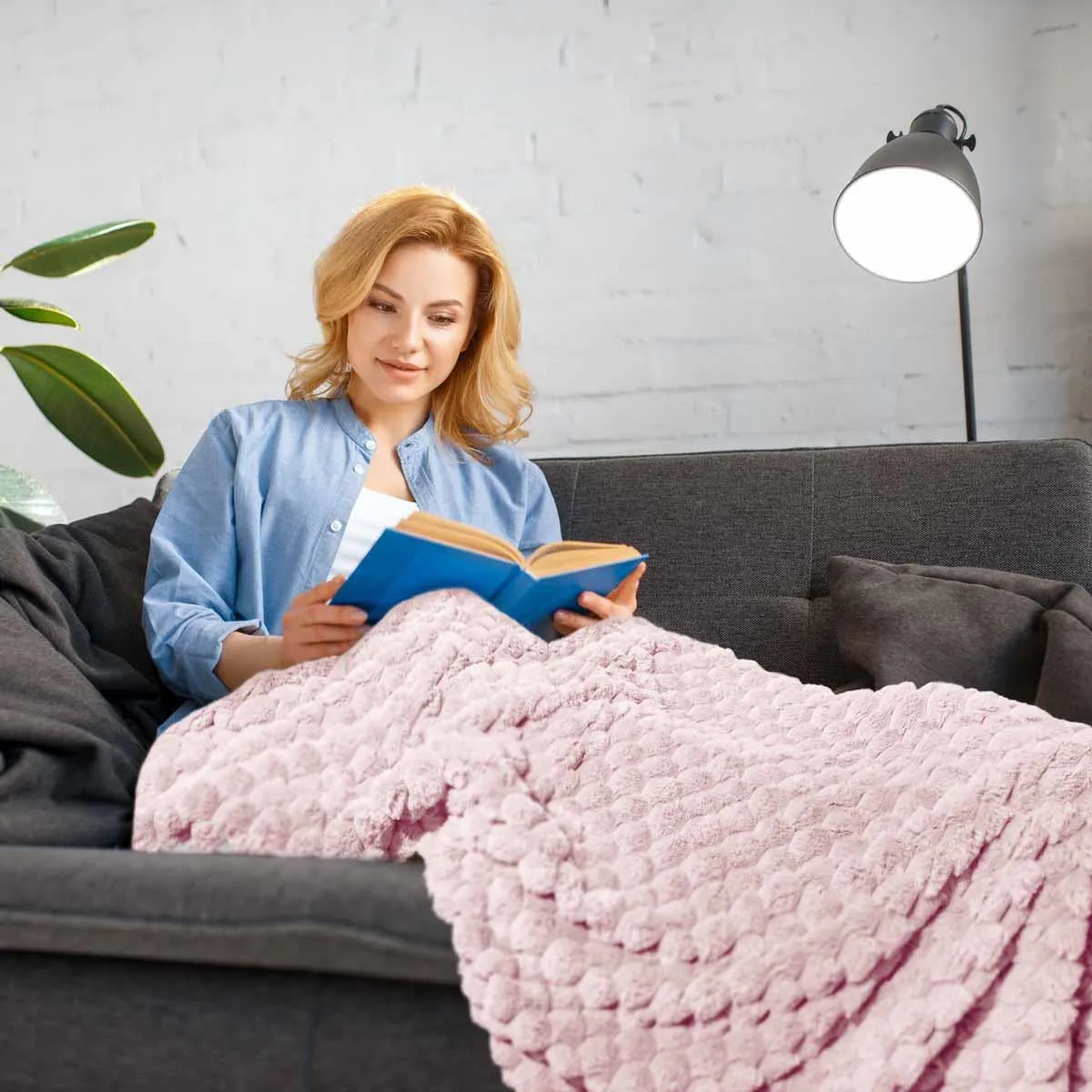 Lush Luxurious Fluffy Faux Rabbit Fur Throw Blanket
