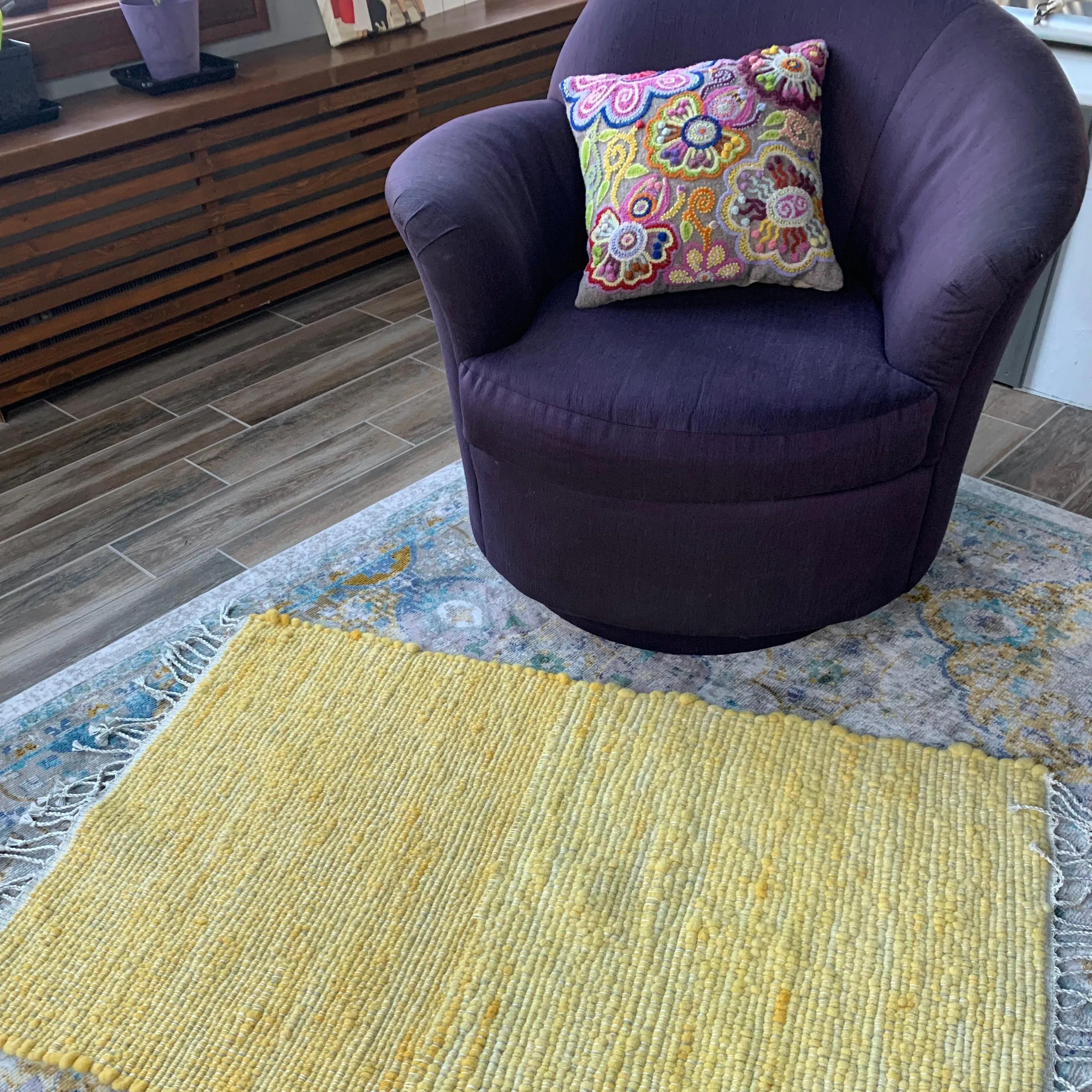 Luxurious Alpaca Rug in Sunflower Yellow