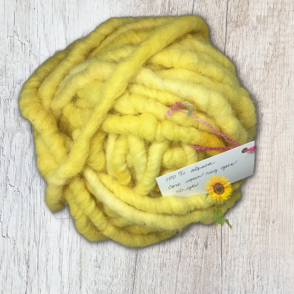Luxurious Alpaca Rug in Sunflower Yellow