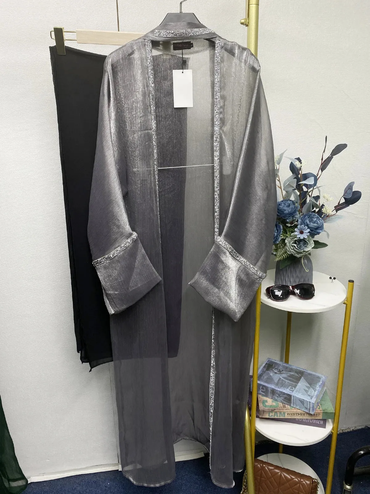 Luxurious Beaded Abaya Set with Belt