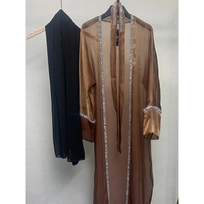 Luxurious Beaded Abaya Set with Belt