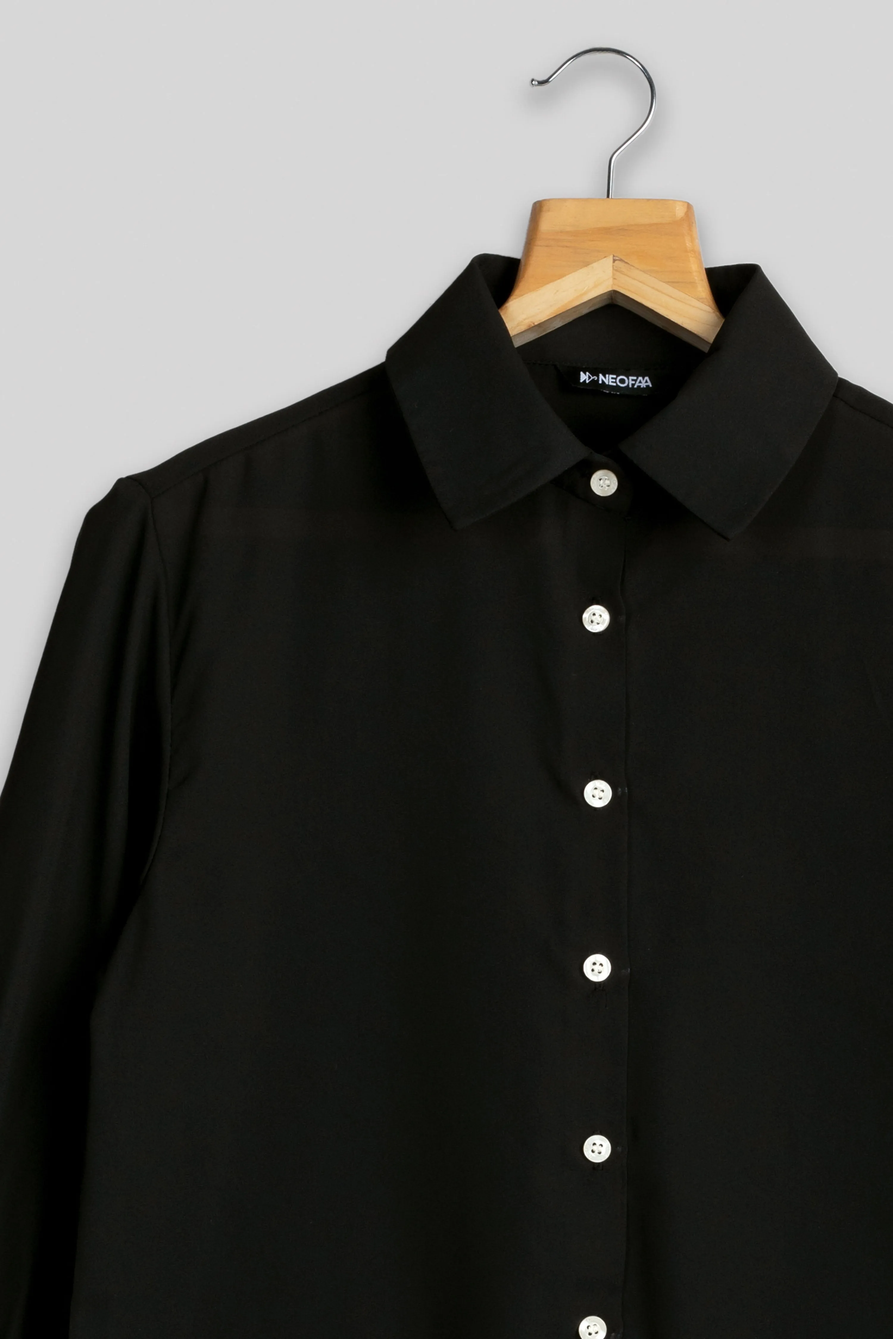 Luxurious Black Plain Shirt for Women