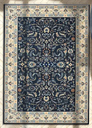 Luxurious Blue and Cream Rug