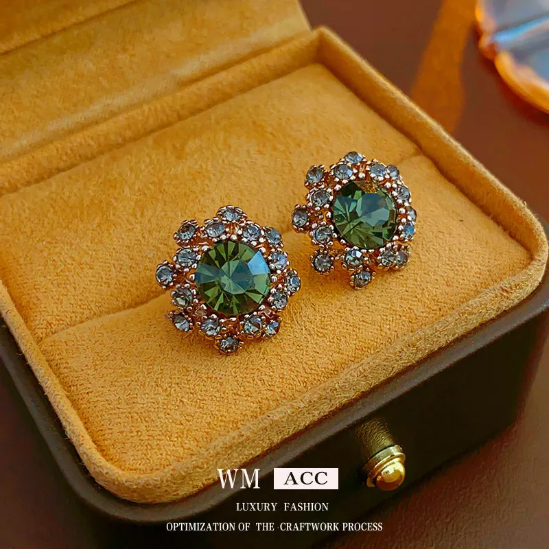 Luxurious Bowknot Bowknot Metal Zircon Inlay Earrings