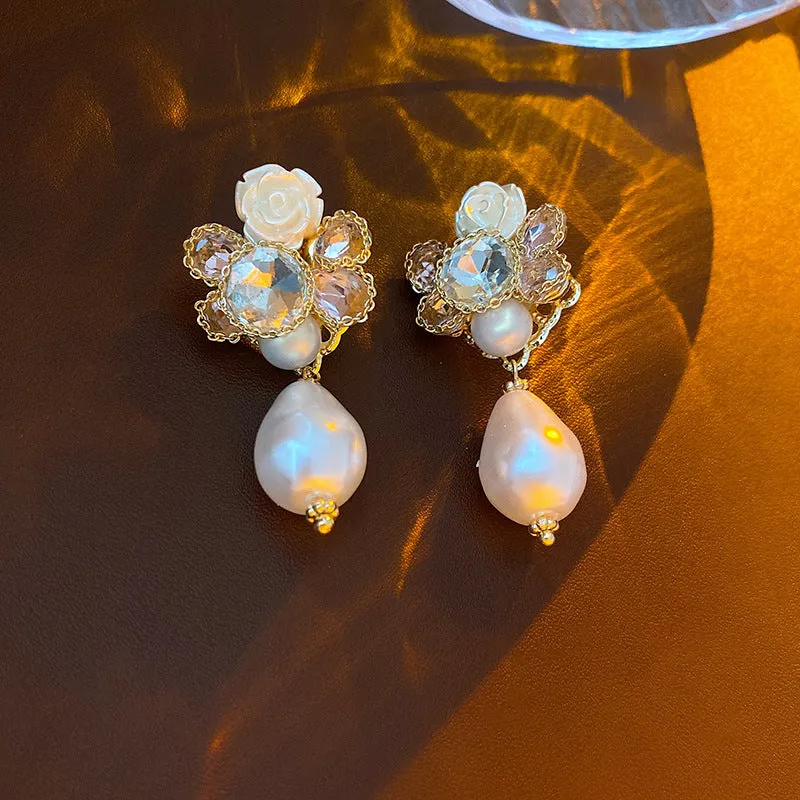 Luxurious Bowknot Bowknot Metal Zircon Inlay Earrings