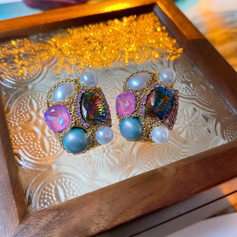 Luxurious Bowknot Bowknot Metal Zircon Inlay Earrings