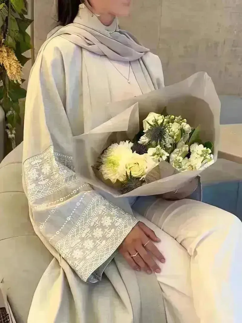 Luxurious Embroidered Cardigan Robe for middle east