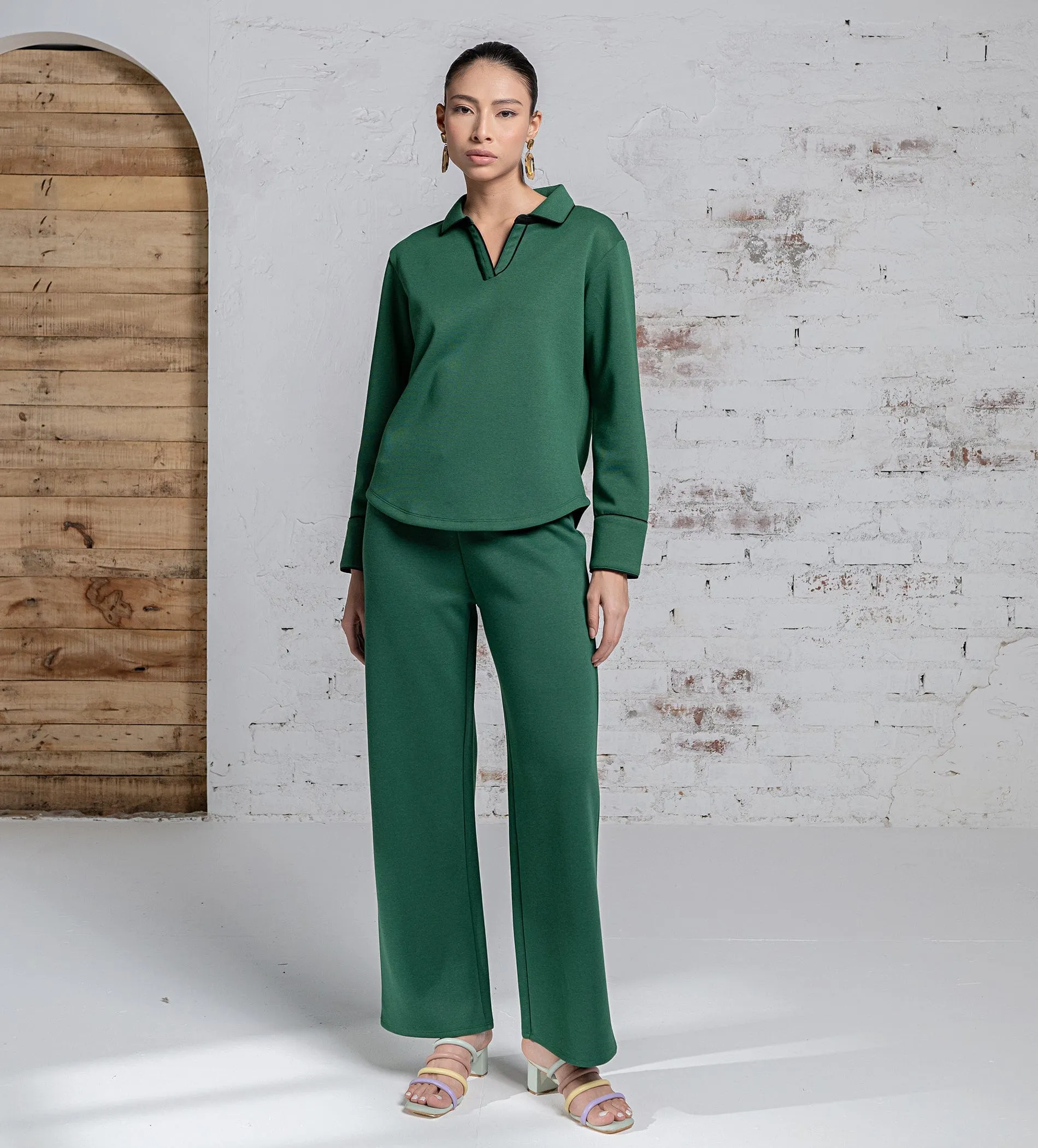Luxurious emerald green Scuba Trackpant