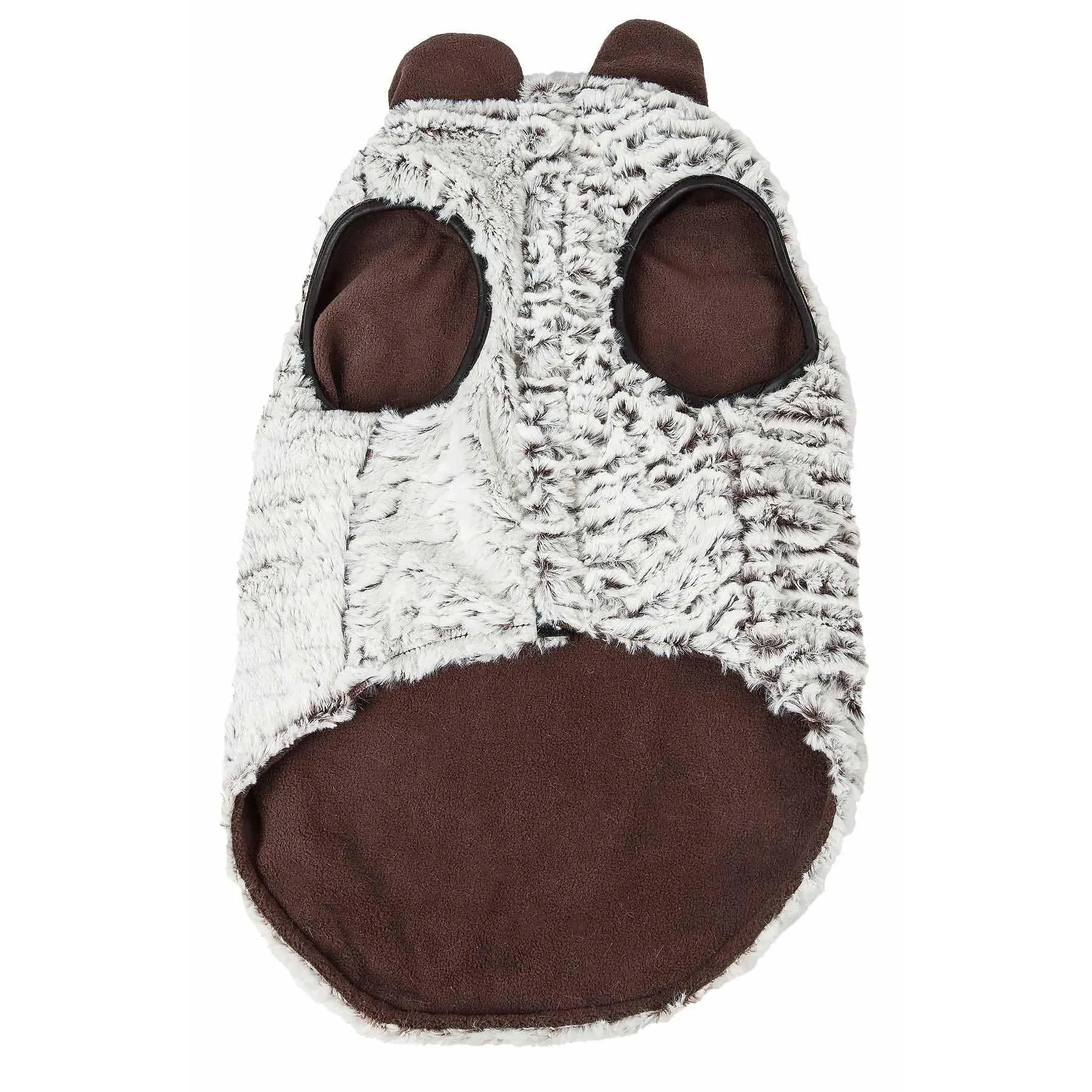 Luxurious faux-fur dog coat with ruffled pattern