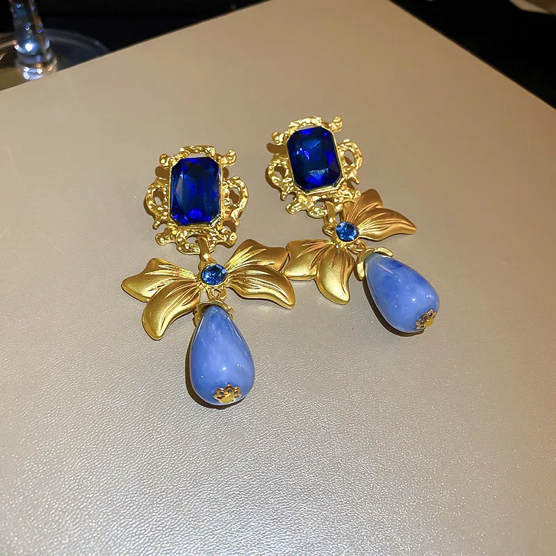 Luxurious Flower Geometric Flower Copper Electroplating Earrings