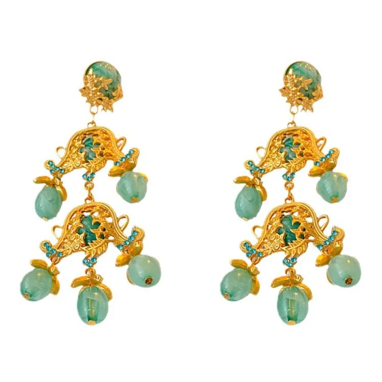 Luxurious Flower Geometric Flower Copper Electroplating Earrings